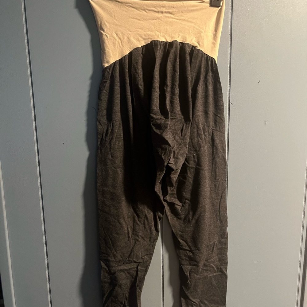 Motherhood Maternity Black and Gray Leggings with Relaxed Fit